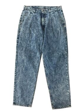 Vintage Levi’s SilverTab Acid Wash Pleated Jeans Mens 34x32 Tapered 90s
